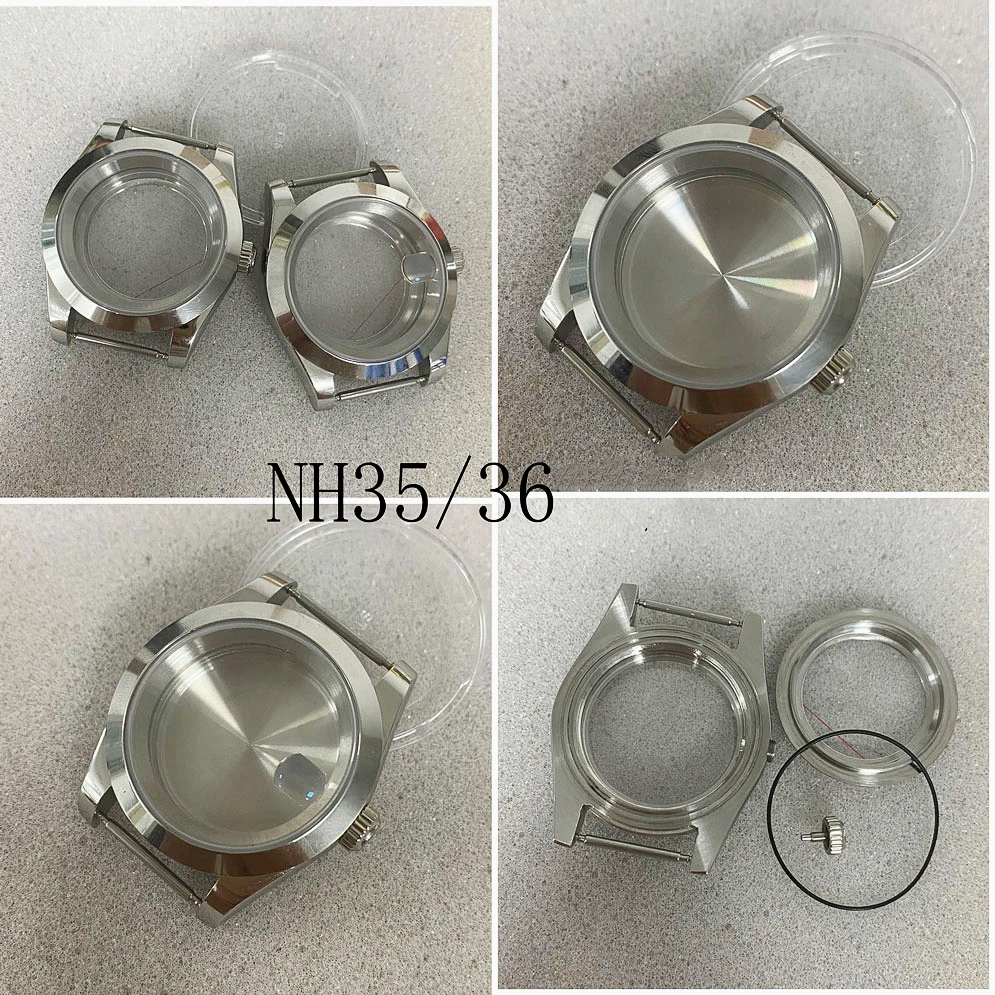 

39 мм чехол с сапфировым стеклом для NH35/NH36 чехол из нержавеющей стали для часов