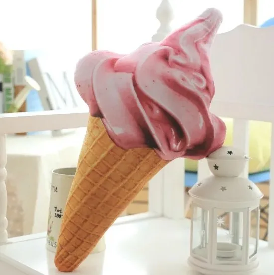 Аниме плюшевая подушка 3 размера набивные животные еда мороженое конусное