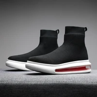 women breathable ankle socks boots high top women air cushion shoes female sneakers casual stretch fabric slip on ladies shoes