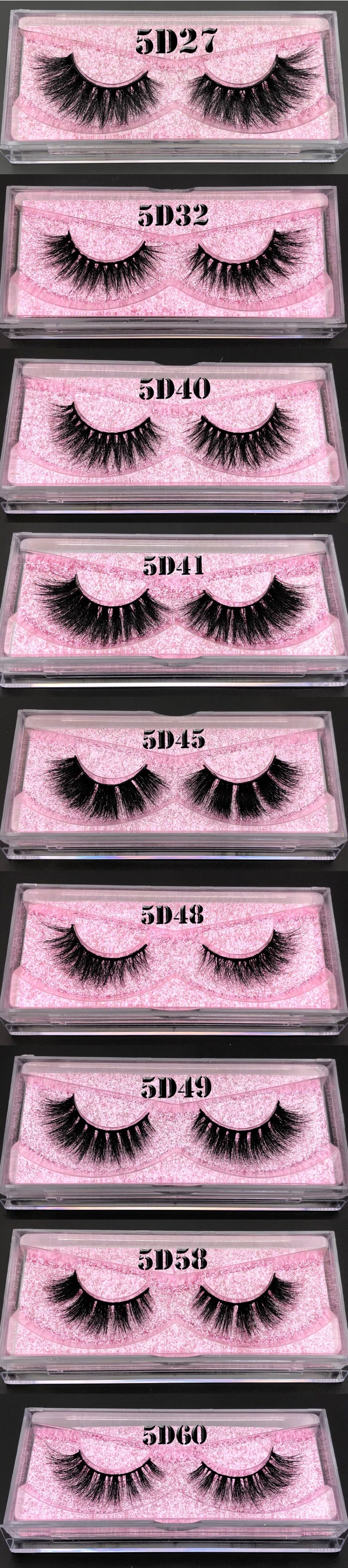 Mikiwi 5D норковые накладные ресницы 25/50/75/100 pc 3D ресницы серо-коричневого цвета розовое диск упаковочной коробке макияж драматического длинного ресницы серо-коричневого цвета