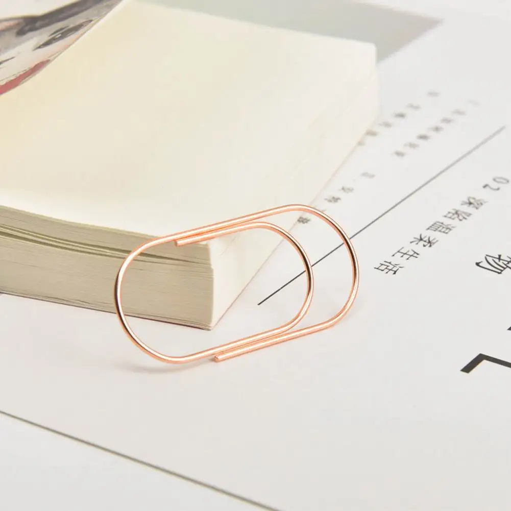 Metal Plating Paper Clip Golden And Rose Gold Curved Pin Book Stationery School Office Supplies | Канцтовары для офиса и дома