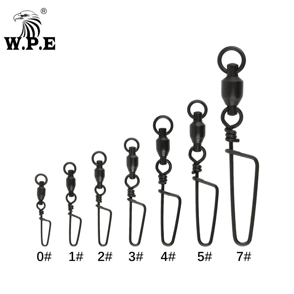W.P.E 3 упак./лот рыболовный вертлюг с шарикоподшипником соединитель из нержавеющей