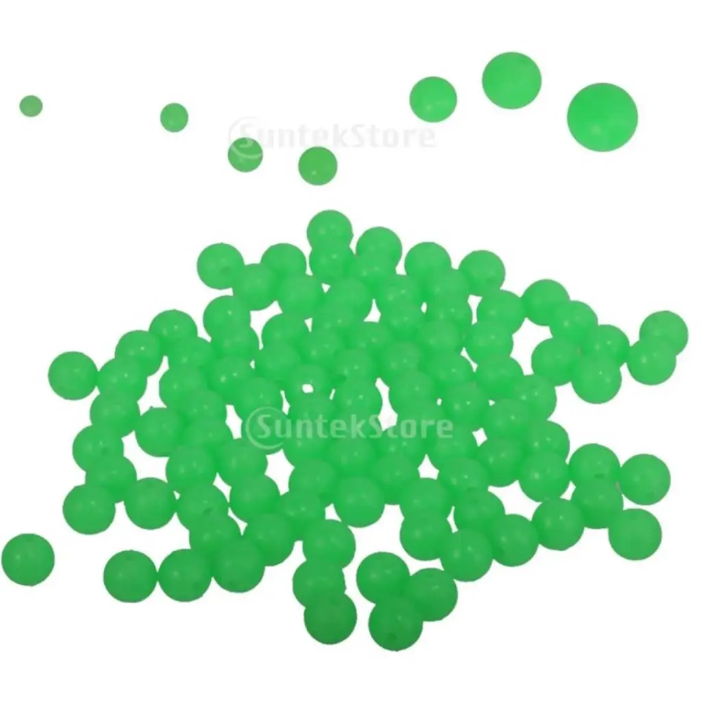 100 светящихся в темноте морских рыболовных бусин ремесленный Круглый бисер 7