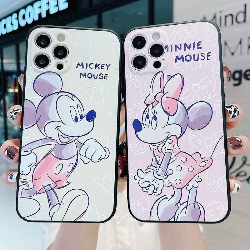 

Disney Mickey Minnie Cute Mobile phone case for iPhone 7/8 plus x/xs xr xsmax 11 pro max 12pro max 12mini Couples phone case