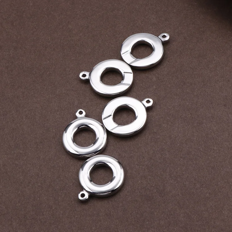 

5Pcs/Lot High Polished Round Charm Connectors For Jewelry Finding