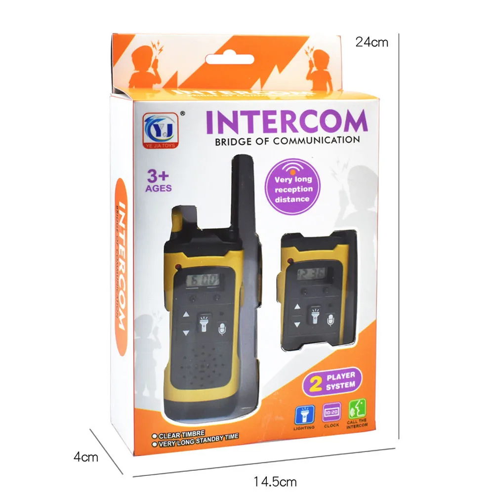 Walkie-talkie toy 2Pcs Wireless Walkie Talkie Kids Electronic Toy Portable Long Reception Distance Interaction Game Z923 | Игрушки и