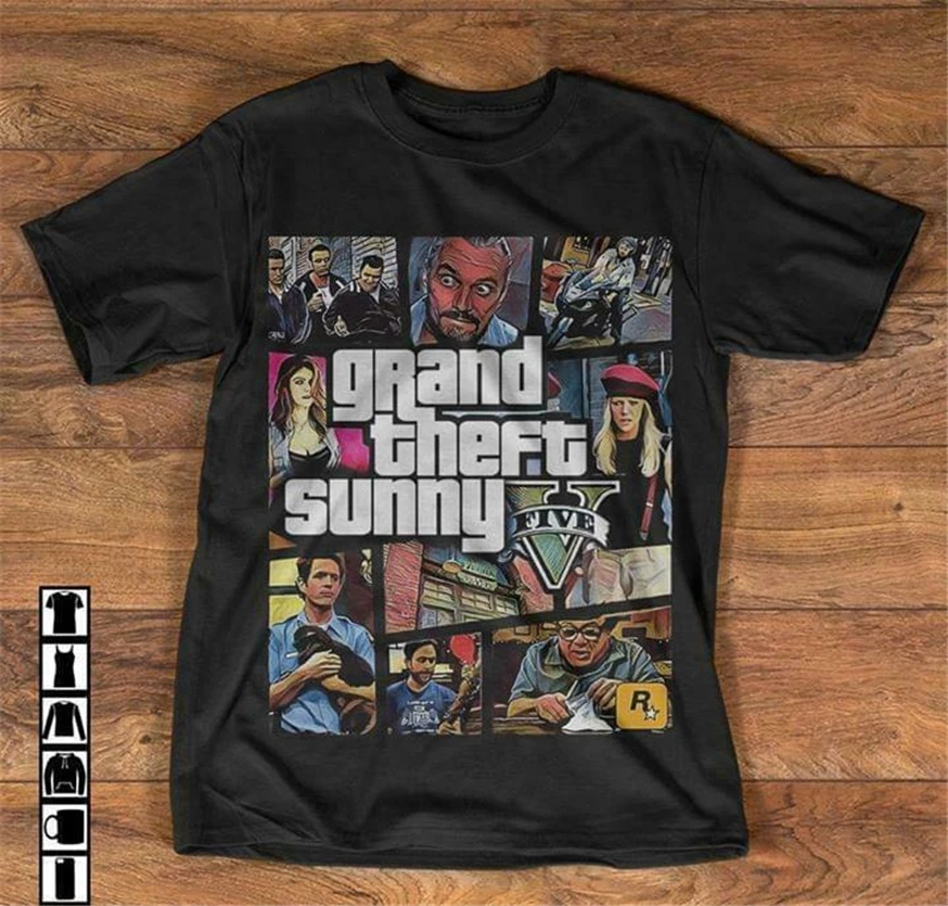 Это всегда солнечно в Филадельфии Grand Theft Sunny футболка Черная Мужская S 6Xl 2Xl 3Xl 4Xl 5Xl