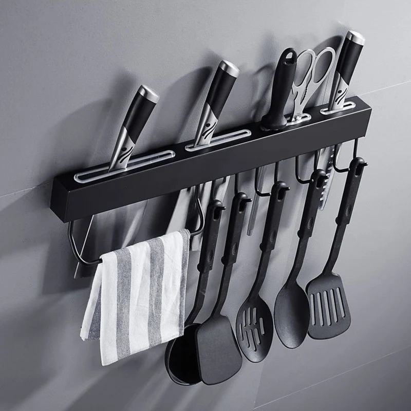 

Kitchen Organizer Multifunction Stainless Steel Wall-mounted Storage Rack Kitchenware Cutters Holder Shelf He