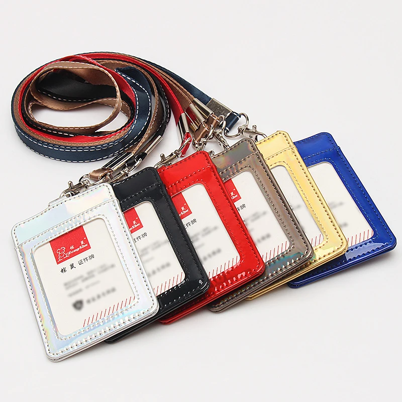 

Unisex Solid Color Card Holder Neck Strap with Lanyard Badge Holder Staff Identification Card Bus ID Holders Credit Card Holde