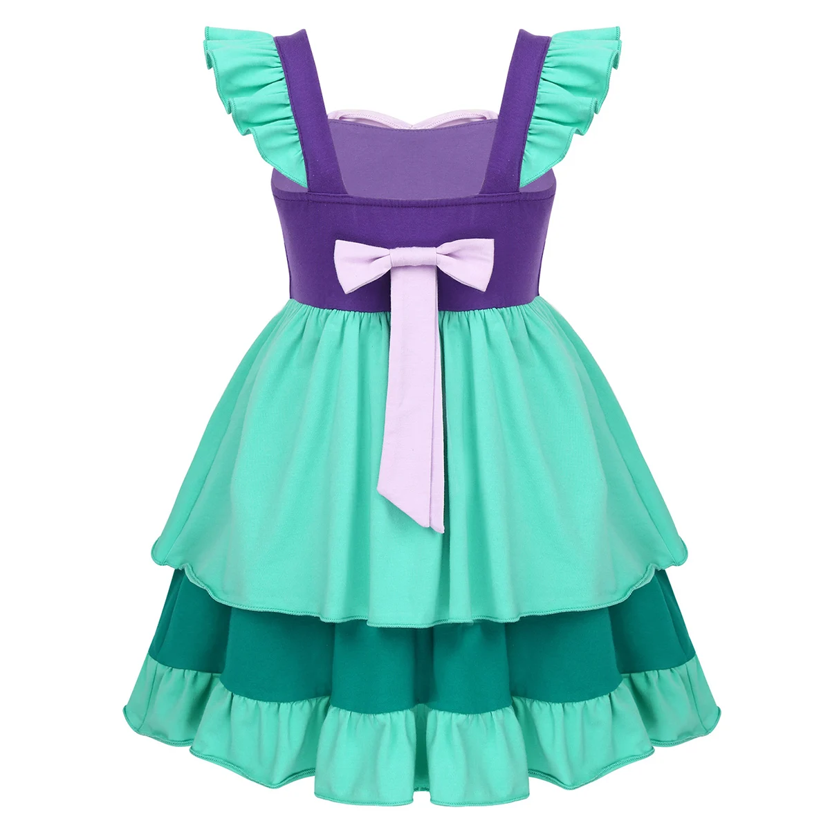 Детский хлопковый костюм русалки без рукавов для девочек платье принцессы на