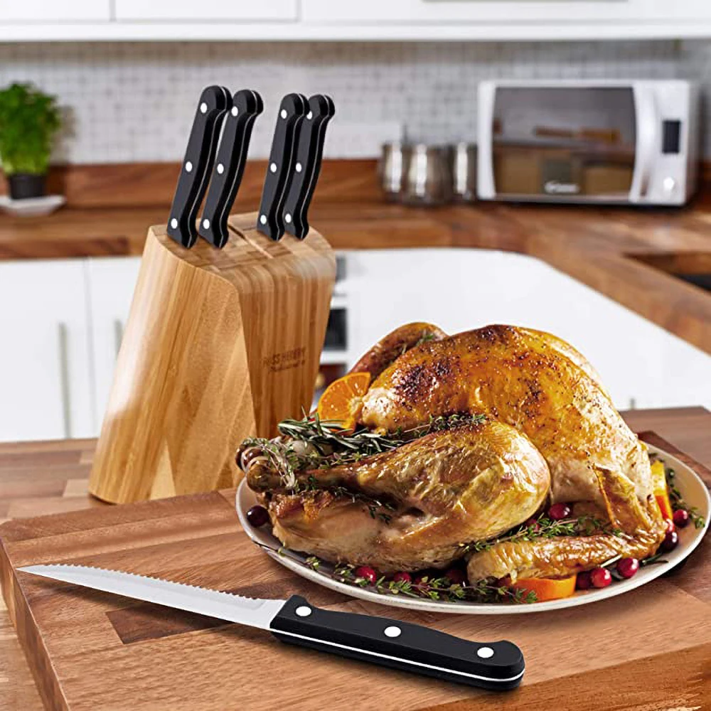 

24Pcs and 6Pcs Steak Knives Stainless Flatware Cutlery Set Fork Spoon Knife Set Eating Utensils Dishwasher Safe