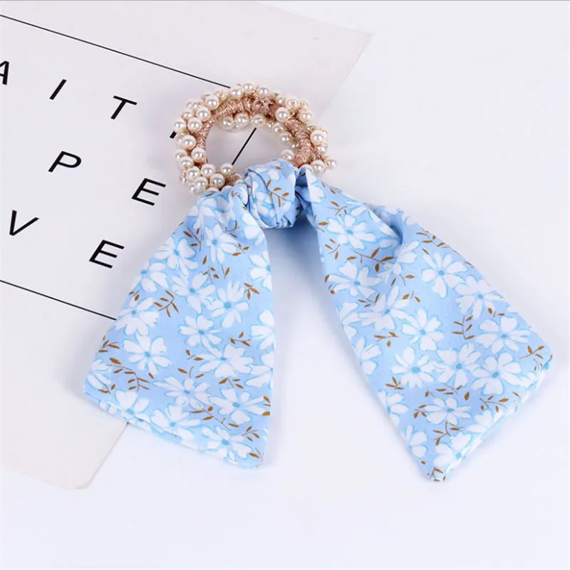 

1 Piece Of Hair Rope Pearl HaiRRing Flower HairOrnament, Streamer Ponytail , Retro Rubber Band, Cute Hair Accessories