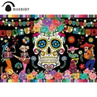 Фон для фотографий Allenjoy, День мертвых, мексиканская фиеста, Череп, цветы, украшение для дня рождения, баннер