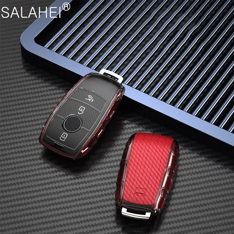 

Carbon Fiber Pattern Car Key Full Cover Case Shell For Mercedes Benz A C E S G Class GLC CLE CLA W177 W205 W213 W222 X167 AMG