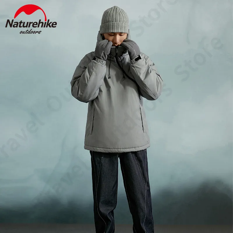 

Naturehike Winter Cotton Coat With Cap Outdoor Keep Warm Clothes 100% Cotton Oblique Zipper Jacket Cold Proof Quick Drying