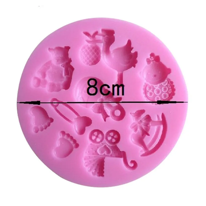 

Baby Shower Fondant Silicone Mold for DIY Pastry Cupcake Dessert Lace Cake Decoration Kitchen Accessories Baking Tool
