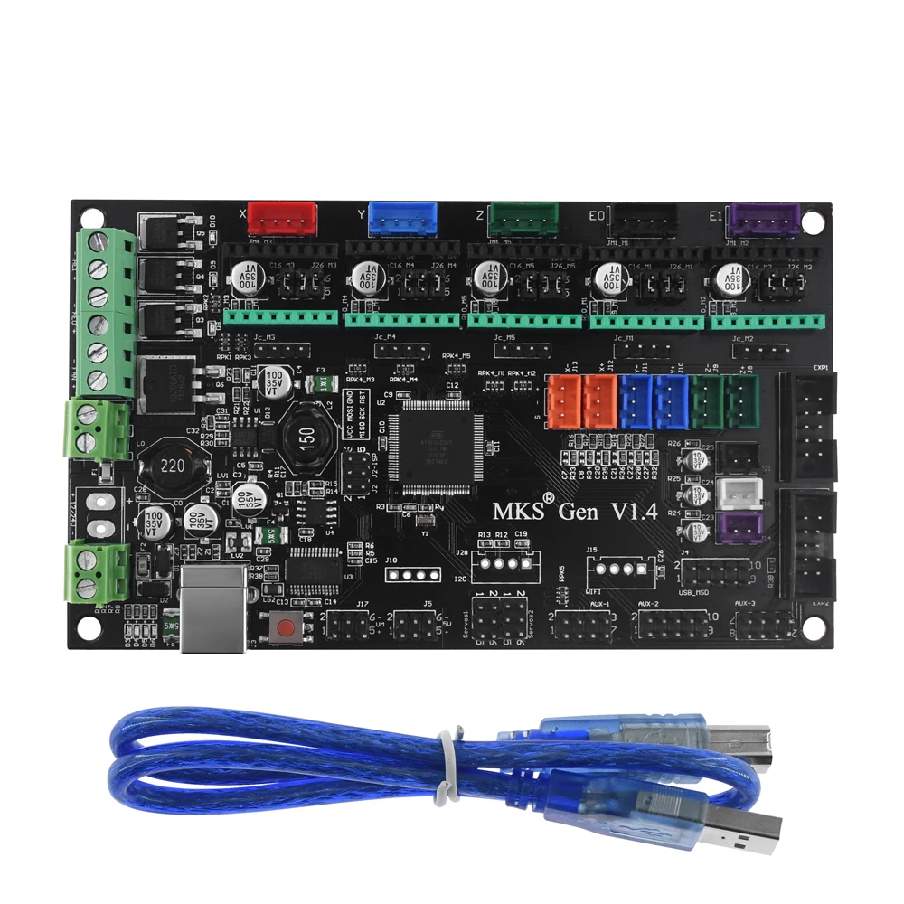 Детали для 3d принтера MKS Gen V1.4 плата управления Mega 2560 R3 Материнская плата RepRap Ramps1.4+ TMC2100/TMC2130/TMC2208/DRV8825 драйвер