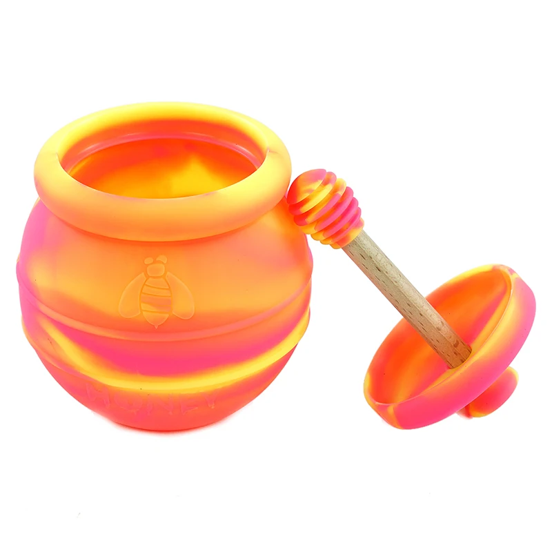 

Creative 500ml Honeybee Storage Jar Silicone Dab Box Wax Container Storage Oil Jar Large Capacity Container with Cover Non-stick