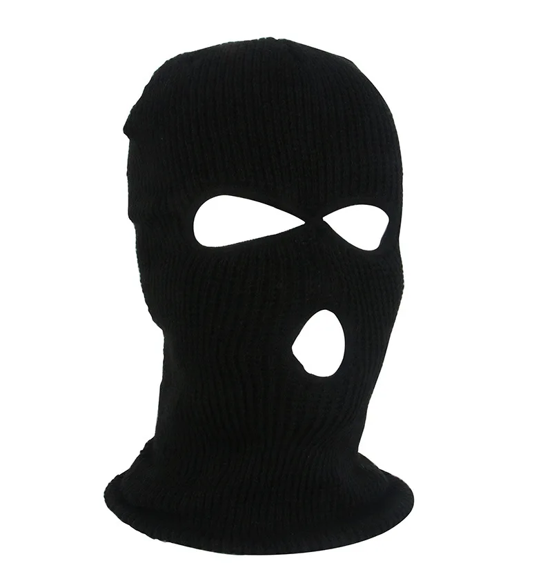 Защитная Лыжная маска на все лицо шапка Балаклава с 3 отверстиями армейская - Фото №1
