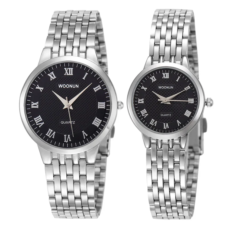 WOONUN 2023 New Couple Watches Top Brand Luxury Gold Ultra Thin Quartz Watches Women Men Lovers Watch Set Valentine Gift Custom