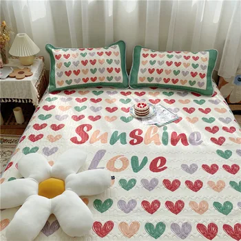 Summer Cool Sleeping Latex Mat Cartoon Ice Feeling Mat Queen Size Ice Silk Mattress Bed Sheets Pillowcase No Formaldehyde