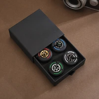 box and 4 pcs f1 racing tire set keychain luxury mini simulation tire pendant men and women car key chain ring gift for friend