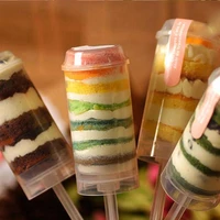 30pcs round push up cake pop shooter plastic clear cake holder push pops cake container with lid kitchen supplies