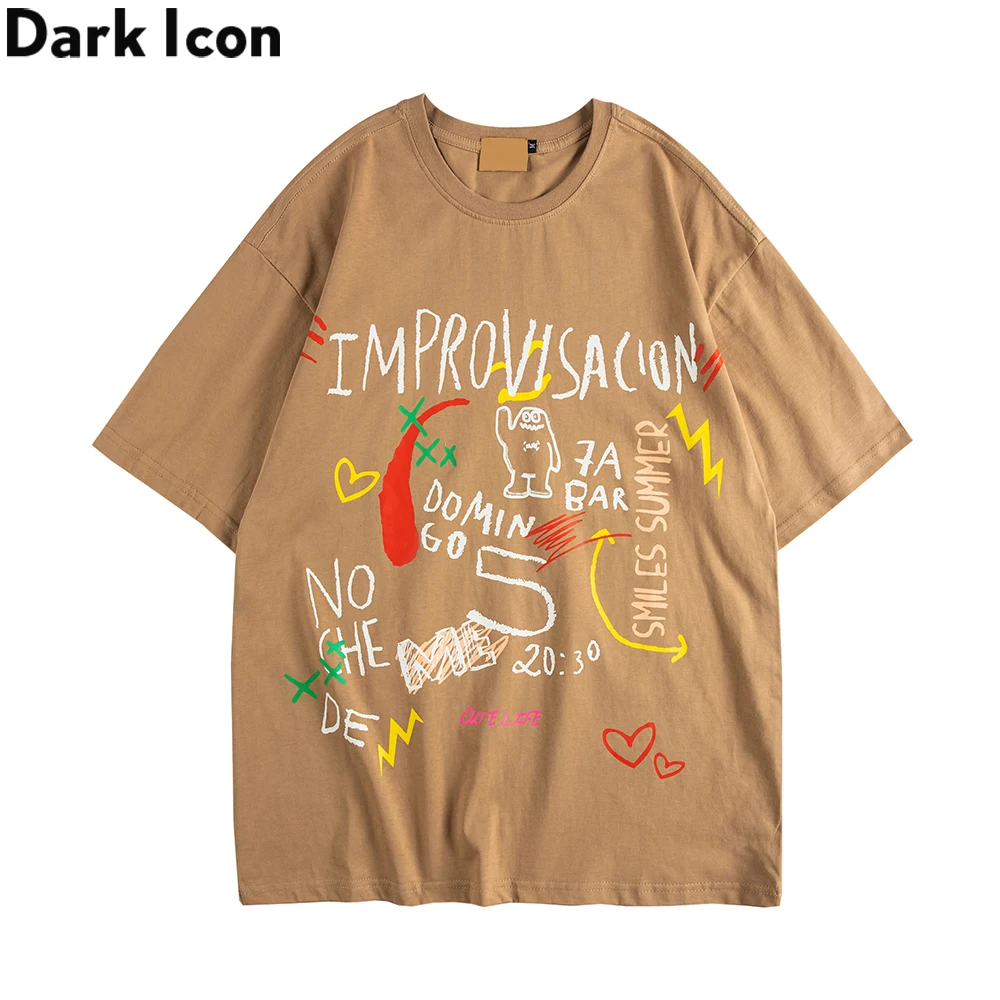 

Dark Icon Graffiti Men's T-shirt Short Sleeve Summer Streetwear Tshirts for Men