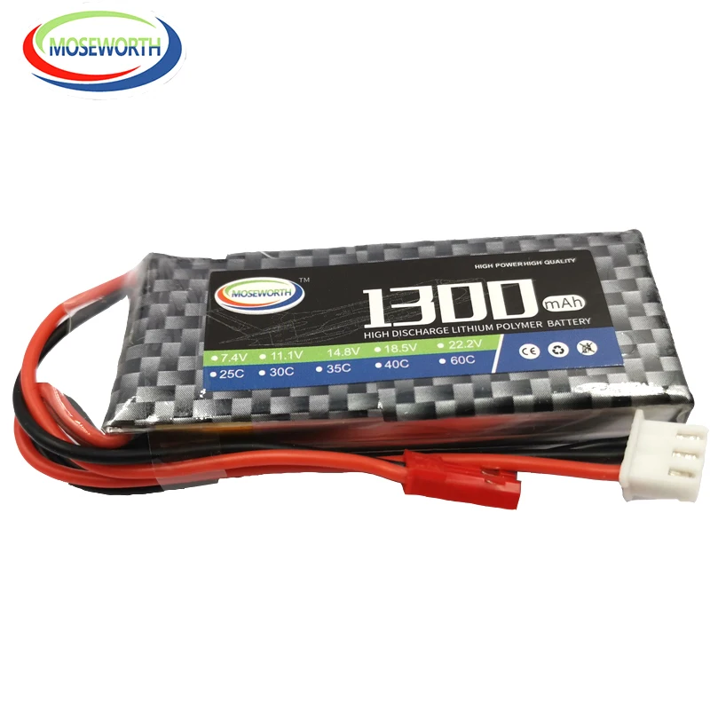 2 шт упак rc игрушки lipo батарея 2s 74 v 1300