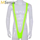 Мужское эротическое слитное нижнее белье, боди-стринги с открытой ягодицей, сексуальное ночное белье для геев