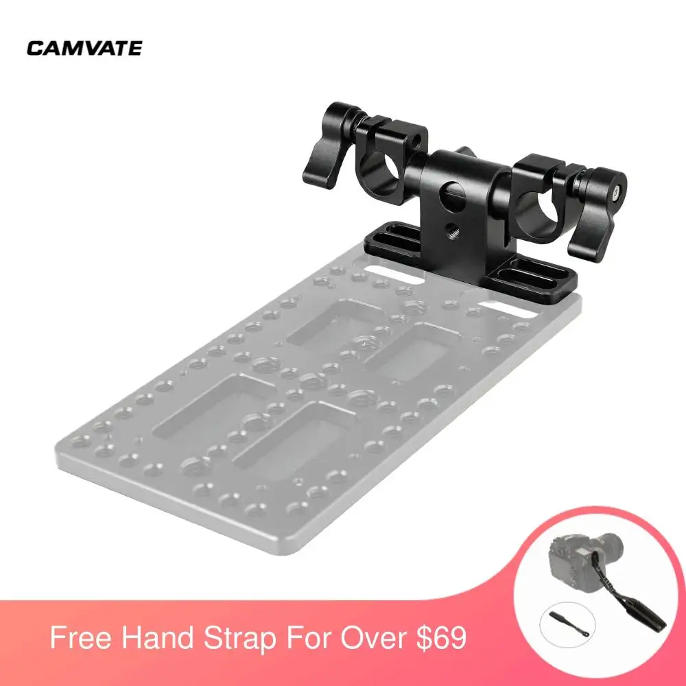 CAMVATE Стандартный 360 ° Поворотная 15 мм двойной стержень зажим с 1/4 &quotрезьбовые