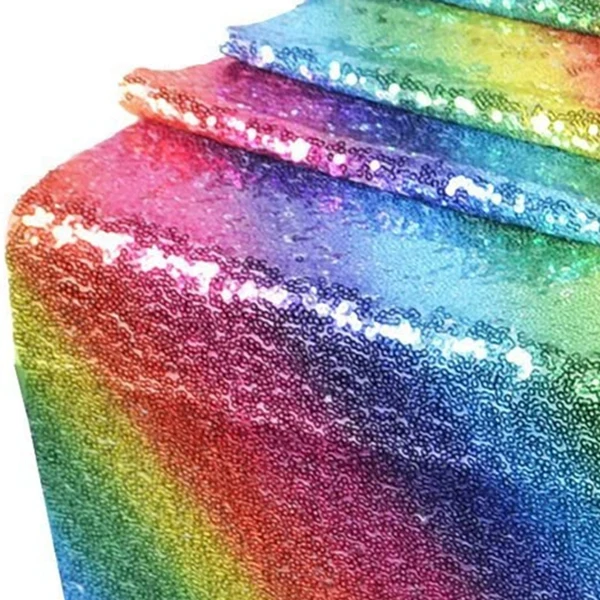 Набор из 2 разноцветных столовых приборов ручной работы с радужными пайетками