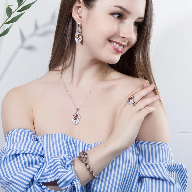 CWWZircons Художественное Винтажное Украшение с Фианитами Набор для Женщин