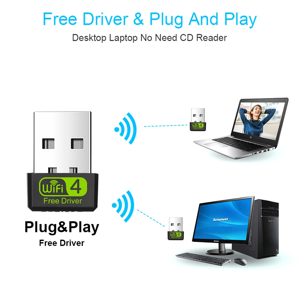 Wi-Fi-адаптер Mini USB 150 Мбит/с для ПК Ethernet Wi-Fi-ключ 2 4 ГГц сетевая карта антенна Wi-Fi