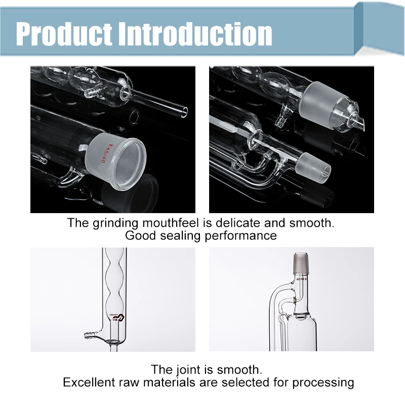 

4Pcs/set 500ml Lab Soxhlet Extractor Fat Extractor Glass Condenser Set with 24/29 Flat Bottom Flask 45/40 Tube Lab Glassware Kit