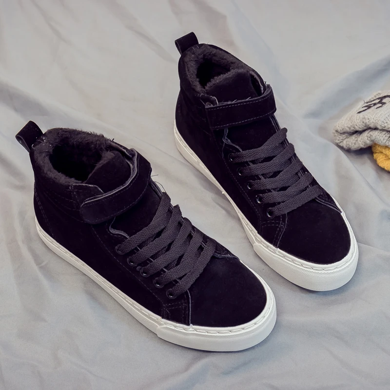 Женская зимняя обувь Модные женские кроссовки с меховой подкладкой на