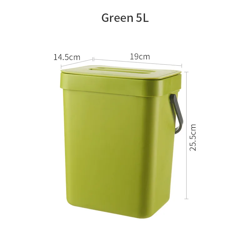 Green-5L 7л ванная комната настенный мусорный бак кухня мусорное ведро гостиная мусорное ведро туалет мусорные баки спальня ведро для мусора в скандинавском стиле - Цвет: Green-5L