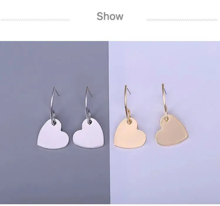 Персонализированные модные висячие серьги металлические сердце любовь и