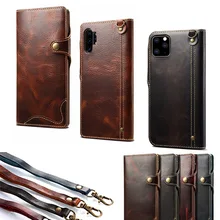 Luxury Genuine Leather Case For iPhone 13 12 11 PRO MAX X XS XR 7 8 Plus Flip Wallet Cover for Samsung S20 Note 10 9 8 S21 S10