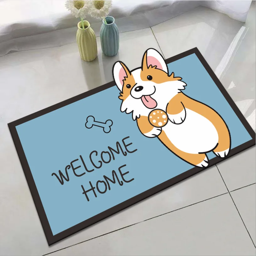 

Cartoon Cute Pet Floor Mat PVC Silk Ring Door Mat Non Slip Entry Mat Household Floor Mat Office Carpet Square Carpet