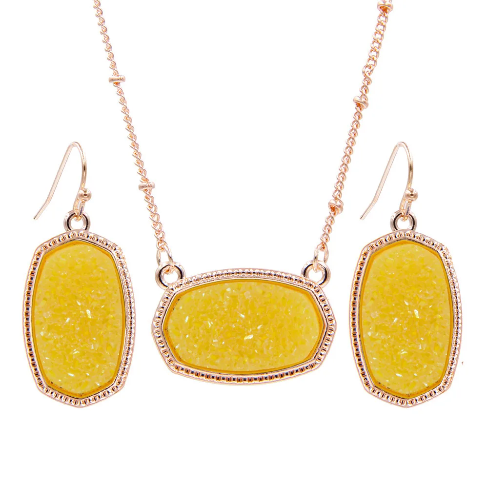 Розовое овальное ожерелье из смолы Druzy Drusy роскошные дизайнерские украшения для