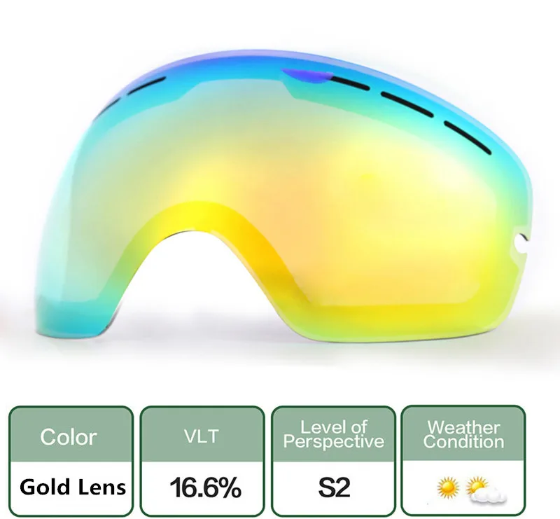 Double anti-fog lens Очки для катания на лыжах и сноуборде. Большие сферические маски UV400, очки для катания на лыжах, для мужчин и женщин, профессиональные очки для лыжного спорта - Цвет: Double anti-fog lens