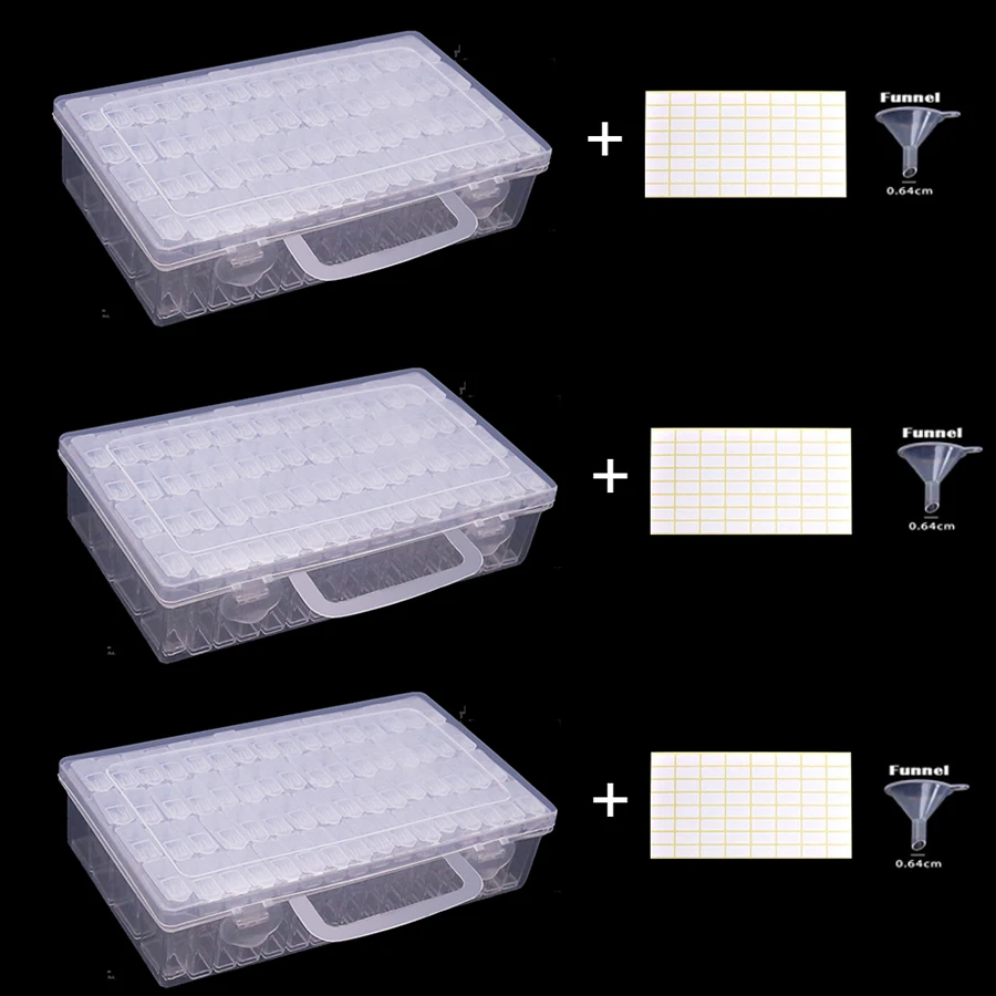 

Diamond Painting Storage Box with 64/128/192/256 Grids Portable Bead Storage Container 5d Diamond Embroidery Accessories Tools