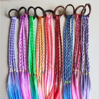 rubber bands beauty hair bands headwear new girls colorful wigs ponytail hair ornament headbands kids hair accessories head band