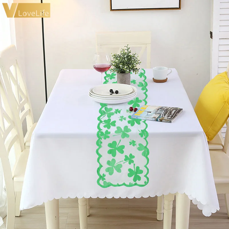 В стиле Св. Патрика День Святого Валентина кружевное Настольная дорожка 13x72 дюйма