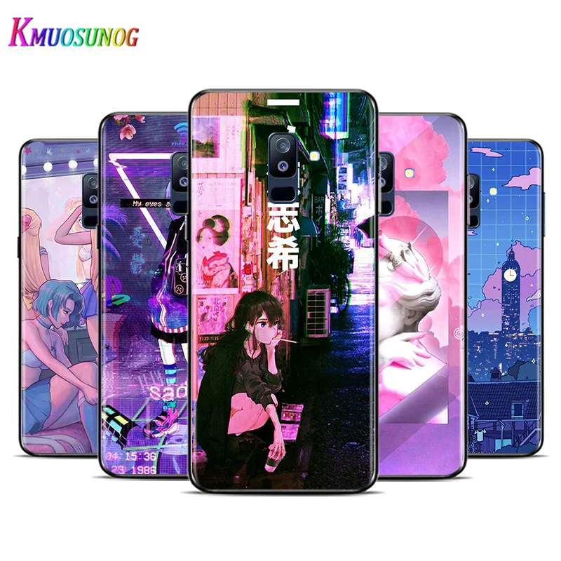 

Vaporwave Glitch Anime For Samsung Galaxy A9 A8S A8 A7 A6S A6 A5 A3 A750 Plus 2018 2017 2016 Star Phone Case