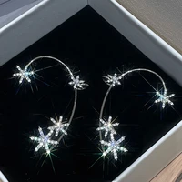 snowflake ear hanging six star jewelry earrings high grade sensory ear bone clip earrings without ear holes ear clip women
