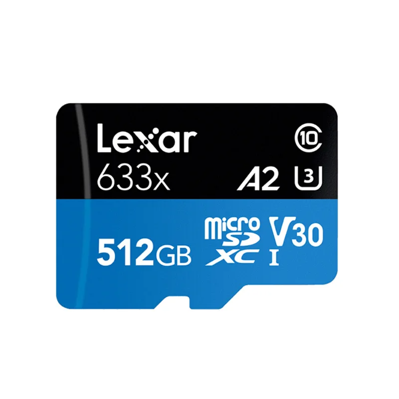 Lexar, 512 ГБ, Micro SD карта, 256 ГБ, карта памяти, 128 ГБ, Макс., 95 МБ/с./с, 64 ГБ, класс 10, 633x, TF карта, 32 ГБ, флеш-карта с адаптером - Емкость: 512GB
