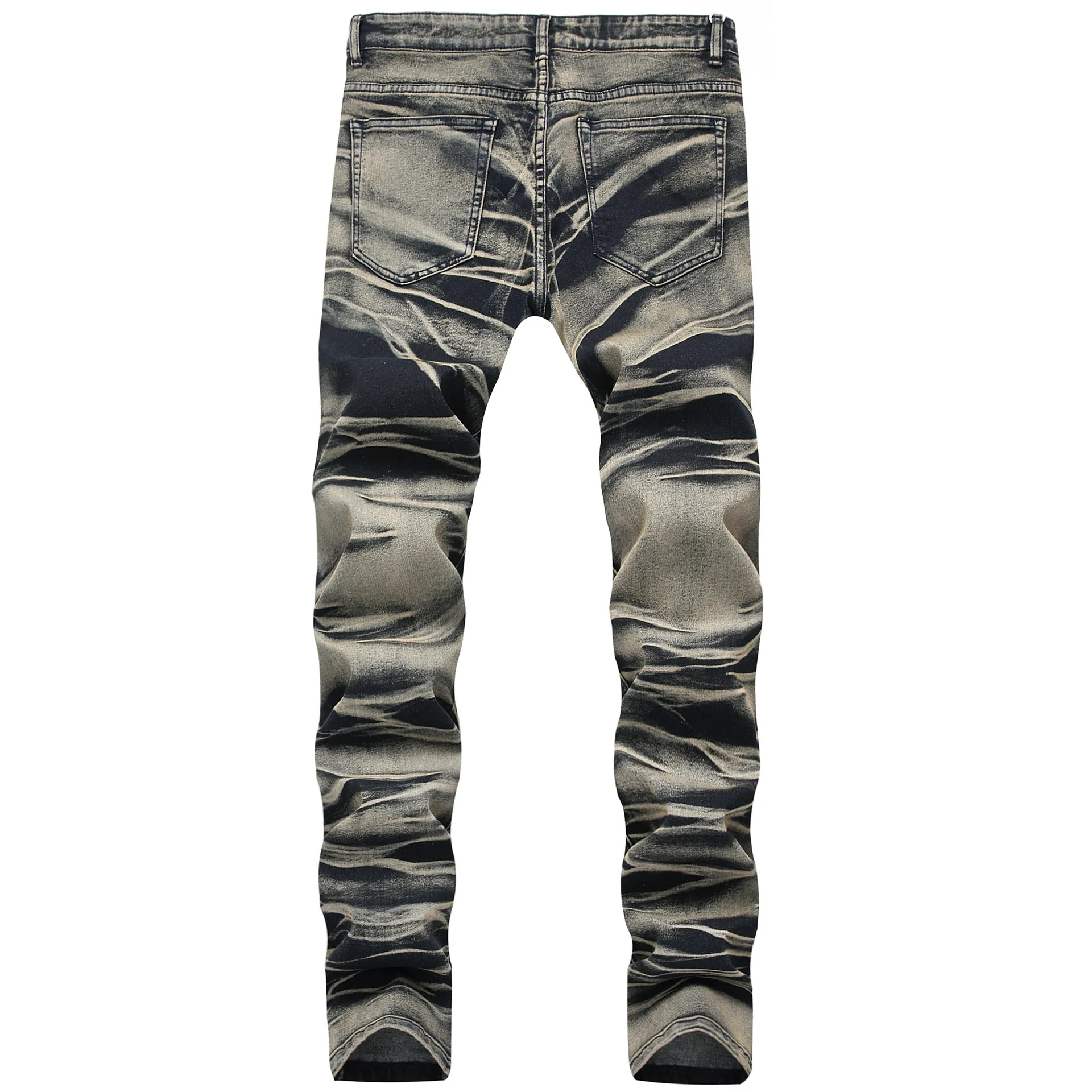 Мужские Винтажные рваные джинсы Джоггеры в стиле ретро желтые потертые