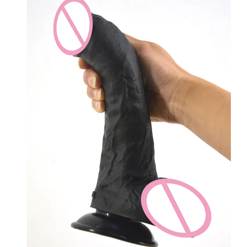 Большой длинный фаллоимитатор без вибратора на присоске большой женский